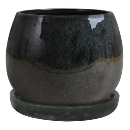 Perfect 6 in. Drip Green Artisan Pot PG2012593